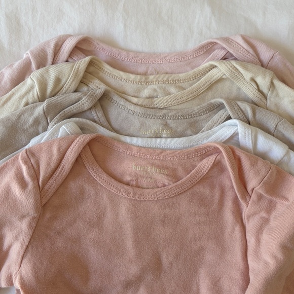 Burt's Bees organic cotton long sleeve Bodysuit Set of 5 - Picture 3 of 4